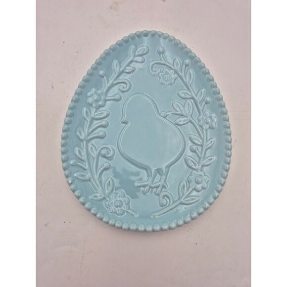 Ceramic Egg-Shaped Plates By Valerie Parr- Blue NIB - Picture 2 of 4